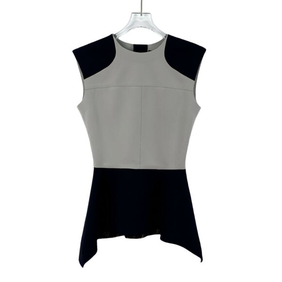 DW0129 Louis Vuitton Two-Tone Sleeveless Peplum Top With Monogram Details - Picture 1 of 8